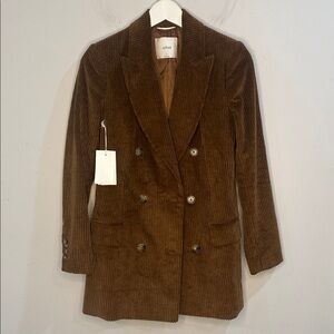 Wilfred Chocolate Corduroy Double-Breasted Blazer